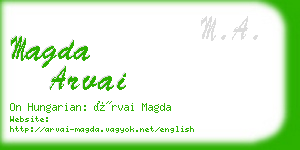 magda arvai business card